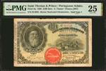SAINT THOMAS & PRINCE. Banco Nacional Ultramarino. 2500 Reis, 1909. P-8a. PMG Very Fine 25.