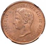 Italian mints. NAPOLI Francesco II (1859-1860) 2 Tornesi 1859 - Magliocca 812 CU Conservazione eccez