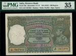 Reserve Bank of India, 100 rupees, Madras, ND (1943), serial number A/47 567592, purple and green, G