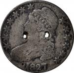 1827 Contemporary Counterfeit Capped Bust Half Dollar. Cast. Davignon 5-E. Fine, Holed.