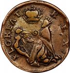 Undated (ca. 1652-1674) St. Patrick Farthing. Martin 1b.1-Ba.1, W-11500. Rarity-6+. Copper. Nothing 