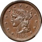 1853 Braided Hair Cent. N-12. Rarity-1. Grellman State-b/c. MS-65BN (PCGS).