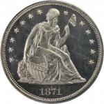 1871 Liberty Seated Silver Dollar. Proof-64 Cameo (PCGS). CAC.