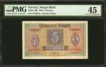NORWAY. Norges Bank. 5 Kroner, 1944. P-19b. PMG Choice Extremely Fine 45.