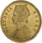 1862-(C)年印度1莫胡尔。INDIA. Mohur, 1862-(C). Calcutta Mint. Victoria. PCGS Genuine--Filed Rims, Unc Detai