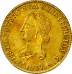 ECUADOR. 1837-FPA 4 Escudos. Quito mint. KM-19. MS-62 (PCGS).
