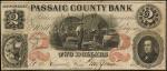 Paterson, New Jersey. Passaic County Bank. 1852. $2. Very Fine.
