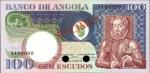 ANGOLA. Banco de Angola. 20, 50, & 100 Escudos, ND. P-104s, 105s, & 106s. Specimens. Choice Uncircul