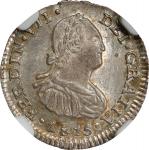 CHILE. 1/2 Real, 1815-So FJ. Santiago Mint. Ferdinand VII. NGC MS-63.