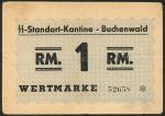 Buchenwald Concentration Camp, Germany, 1 reichsmark SS canteen coupon, ND (1940s), serial number 52