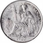 1920年坐洋20分。巴黎造币厂。 FRENCH INDO-CHINA. 20 Centimes, 1920. Paris Mint. PCGS MS-65.