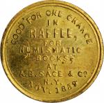 1860/1859 A.B. Sage & Co. Store Card. Miller-NY 765. Brass. 21 mm. Mint State.