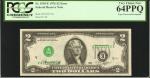 Fr. 1935-E. 1976 $2 Federal Reserve Note. Richmond.  PCGS Very Choice New 64 PPQ. Inverted Third Pri