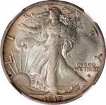 1917-D Walking Liberty Half Dollar. Obverse Mintmark. AU-58 (NGC).