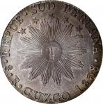 PERU. South Peru. 8 Reales, 1838-CUZCO BA. Cuzco Mint. PCGS AU-55.