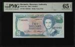 BERMUDA. Bermuda Monetary Authority. 2 Dollars, 1988. P-34a. PMG Gem Uncirculated 65 EPQ.