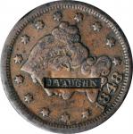 J. VAUGHN in a box punch on an 1848 Braided Hair large cent. Brunk V-60, Rulau-Unlisted. Host coin V