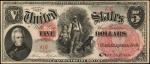 Friedberg 66. 1875 $5 Legal Tender Note. PMG Choice Very Fine 35. Serial Number 1.
