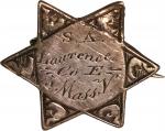 Union. VIII Corps. Corps Badge to Samuel A. Lawrence, Company E, 5th Massachusetts Volunteers. Silve