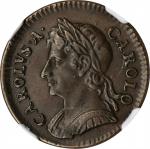GREAT BRITAIN. Farthing, 1673. London Mint. Charles II. NGC AU-55 Brown.