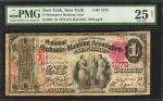 New York, New York. $1 1875. Fr. 384. The National Mechanics Banking Assoc. Charter #1075. PMG Very 
