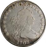1802 Draped Bust Silver Dollar. BB-241, B-6. Rarity-1. Narrow Date. VF Details--Damage (PCGS).