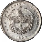 COLOMBIA. Peso, 1859. Bogota. NGC AU-58.