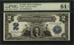 Fr. 258. 1899 $2 Silver Certificate. PMG Choice Uncirculated 64 EPQ.