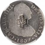 SAINT VINCENT. St. Vincent - Peru. 4-1/2 Bits (3 Shilling 9 Pence), ND (1814-18). NGC VG-8.
