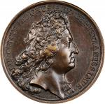 1693 Louis XIV / Felicitas Domus Augustae Medal. As Betts-75. Bronze, 41.0 mm. AU-58 (PCGS).