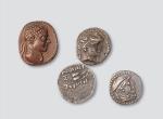 公元前三世纪至二世纪巴克特里亚银币三枚、铜币一枚