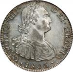 MEXICO. 8 Reales, 1805/4-Mo TH. Mexico City Mint. Charles IV. PCGS Genuine--Scratch, Unc Details.