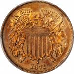 1871 Two-Cent Piece. Proof-64 RD (PCGS).