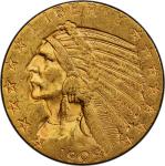 1909-O印第安像半鹰金币 PCGS MS 62 1909-O Indian Half Eagle