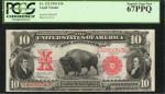 Fr. 122. 1901 $10 Legal Tender Note. PCGS Currency Superb Gem New 67 PPQ.