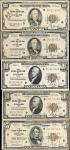 Lot of (5) Fr. 1850-D, 1860-D & 1890-D. 1929 $5, $10 & $100 Federal Reserve Bank Notes. Cleveland. F