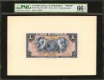 COLOMBIA. Banco de la República. 1 Peso Oro, August 6, 1938. P-385p. Face and Back Proofs. PMG Gem U