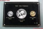 1990年熊猫铂金、银、金币3枚一套（带盒证书）