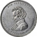 1860 Stephen Douglas Political Medal. DeWitt-SD 1860-2. White Metal. Plain Edge. 38 mm. Choice About