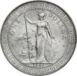 1901/0-B年英国贸易银元站洋壹圆银币。孟买铸币厂。GREAT BRITAIN. Trade Dollars, 1901/0-B. Bombay Mint. Victoria. PCGS MS-6