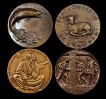 Lot of (4) 1940s and 1950s Society of Medalists Medals. Bronze. Mint State.