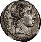 ROMAN REPUBLIC. C. Vibius C.f. Pansa. AR Denarius, Rome Mint, ca. 90 B.C. NGC VF. Edge Chip.