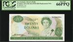 NEW ZEALAND. Reserve Bank of New Zealand. 20 Dollars, ND (1981-85). P-173a. Replacements. PCGS Gem N