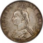 GREAT BRITAIN. Double Florin (4 Shillings), 1889. London Mint. Victoria. PCGS AU-55.