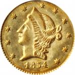 1854 Round 50 Cents. BG-431. Rarity-5-. Liberty Head. MS-64 (PCGS).