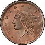 1838 Modified Matron Head Cent. Newcomb-6. Rarity-1. Mint State-66 RB (PCGS).