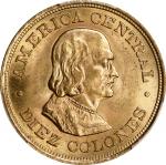 COSTA RICA. 10 Colones, 1897. Philadelphia Mint. PCGS MS-64.