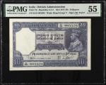 1917-30年印度政府10卢比。INDIA. Government of India. 10 Rupees, ND (1917-30). P-7b. PMG About Uncirculated 5