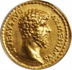 LUCIUS VERUS, A.D. 161-169. AV Aureus, Rome Mint, A.D. 164. ANACS AU-55.