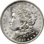1887-O Morgan Silver Dollar. MS-65+ (PCGS). Gold Shield Holder.